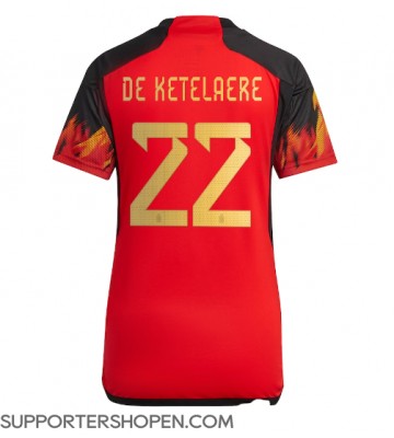 Belgien Charles De Ketelaere #22 Hemma Matchtröja Dam VM 2022 Kortärmad